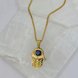 GOLDEN HAMSA EVIL EYE necklace