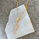 CRYSTAL GOLDEN LIFE ANKH necklace