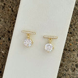 GOLD CRYSTAL BAR STUD earrings