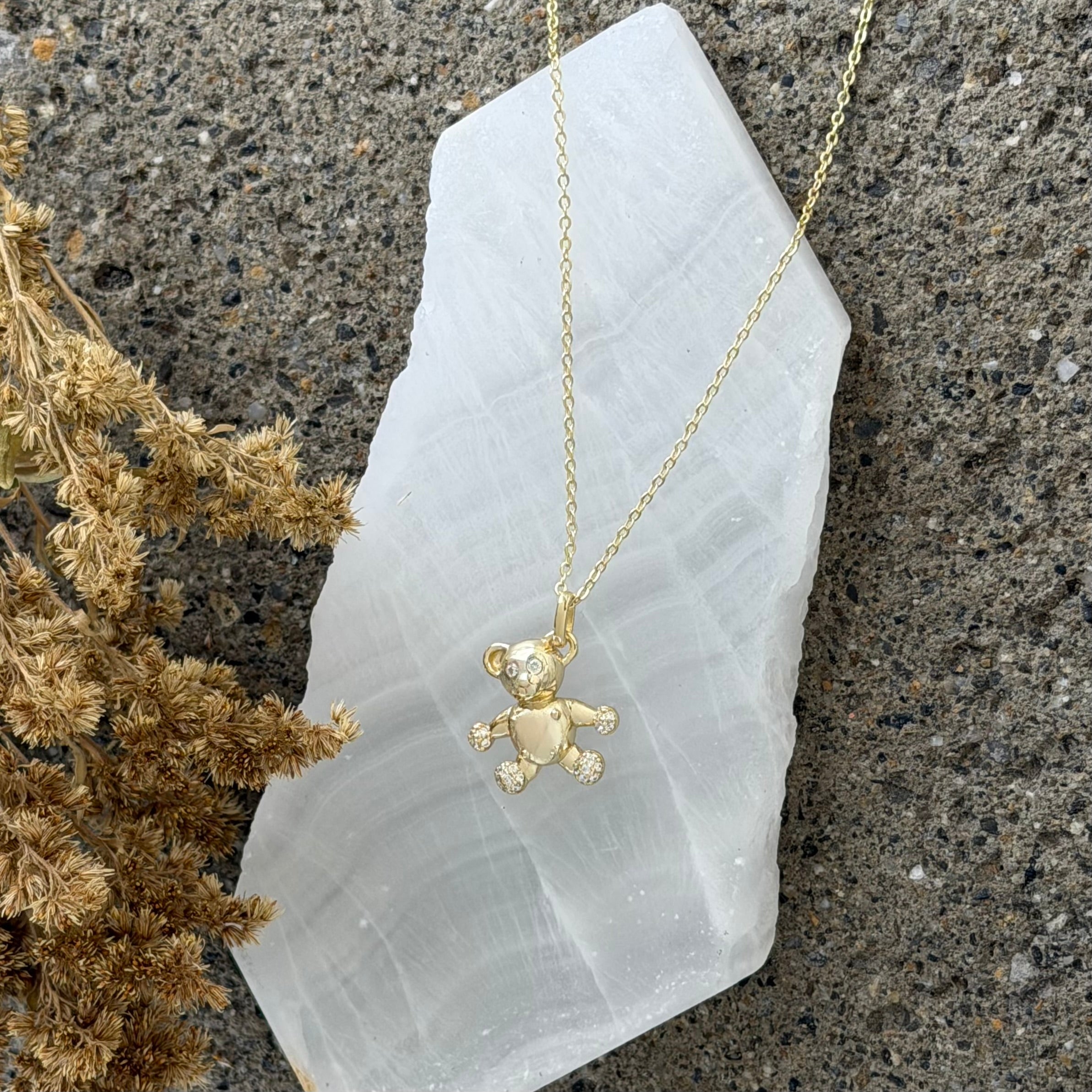 GOLD TEDDY BEAR MINI necklace