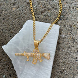 GOLD CRYSTAL AR15 necklace