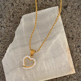 GOLD VINTAGE CRYSTAL HEART necklace