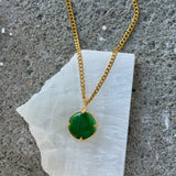 BUDDHA REVERSIBLE GREEN JADE MINI necklace