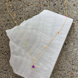GOLD ENAMEL STAR BEADED necklace