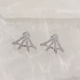 SILVER CRYSTAL DISANA CAGED earrings