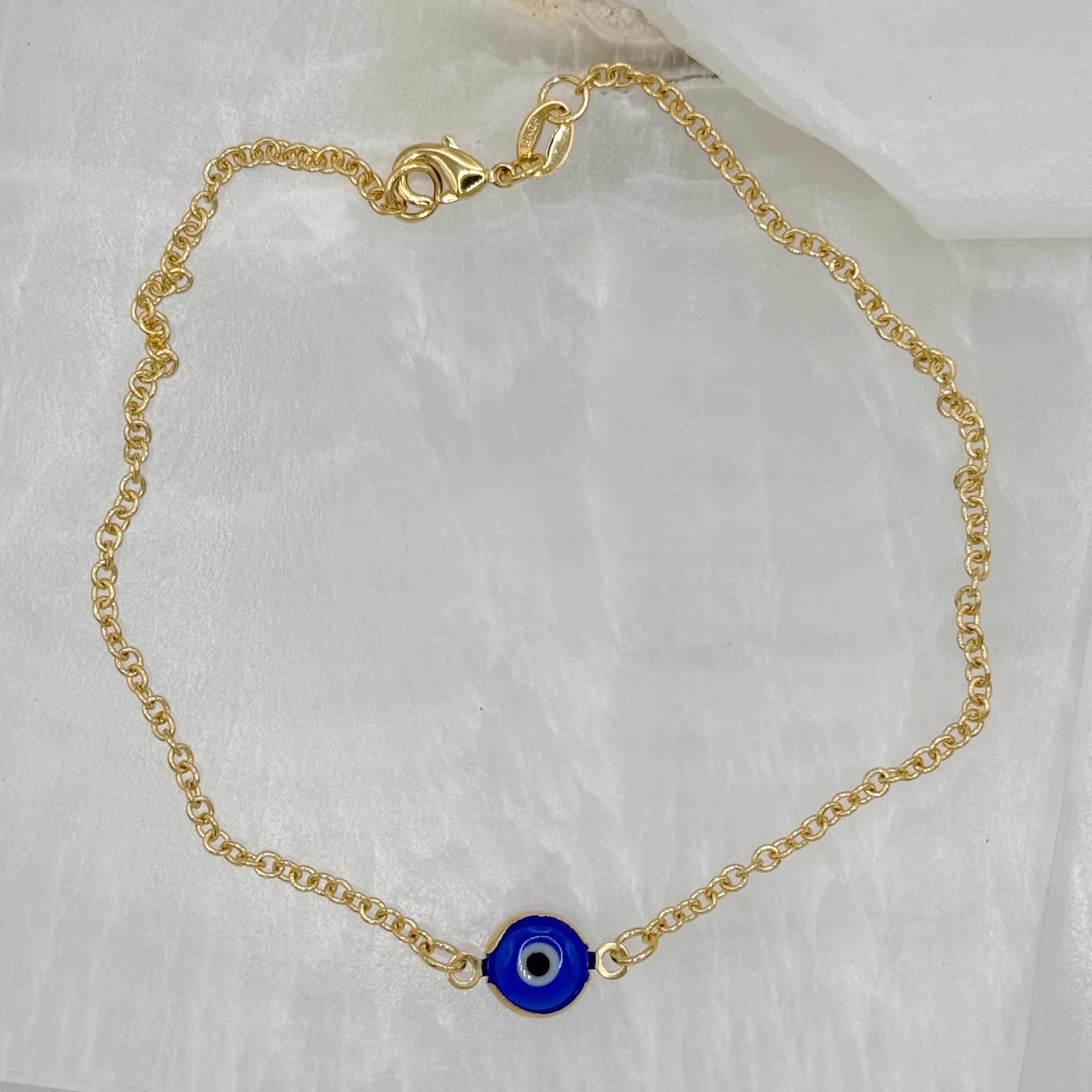 SINGLE DARK BLUE EVIL EYE anklet