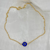 SINGLE DARK BLUE EVIL EYE anklet