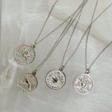 SILVER ZODIAC MEDALLION MINI necklace