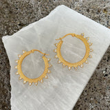 CRYSTAL GOLD BOHO HOOP earrings