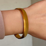 GOLD 12MM AVA POLISHED bangle