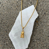 GOLDEN TEDDY BEAR necklace