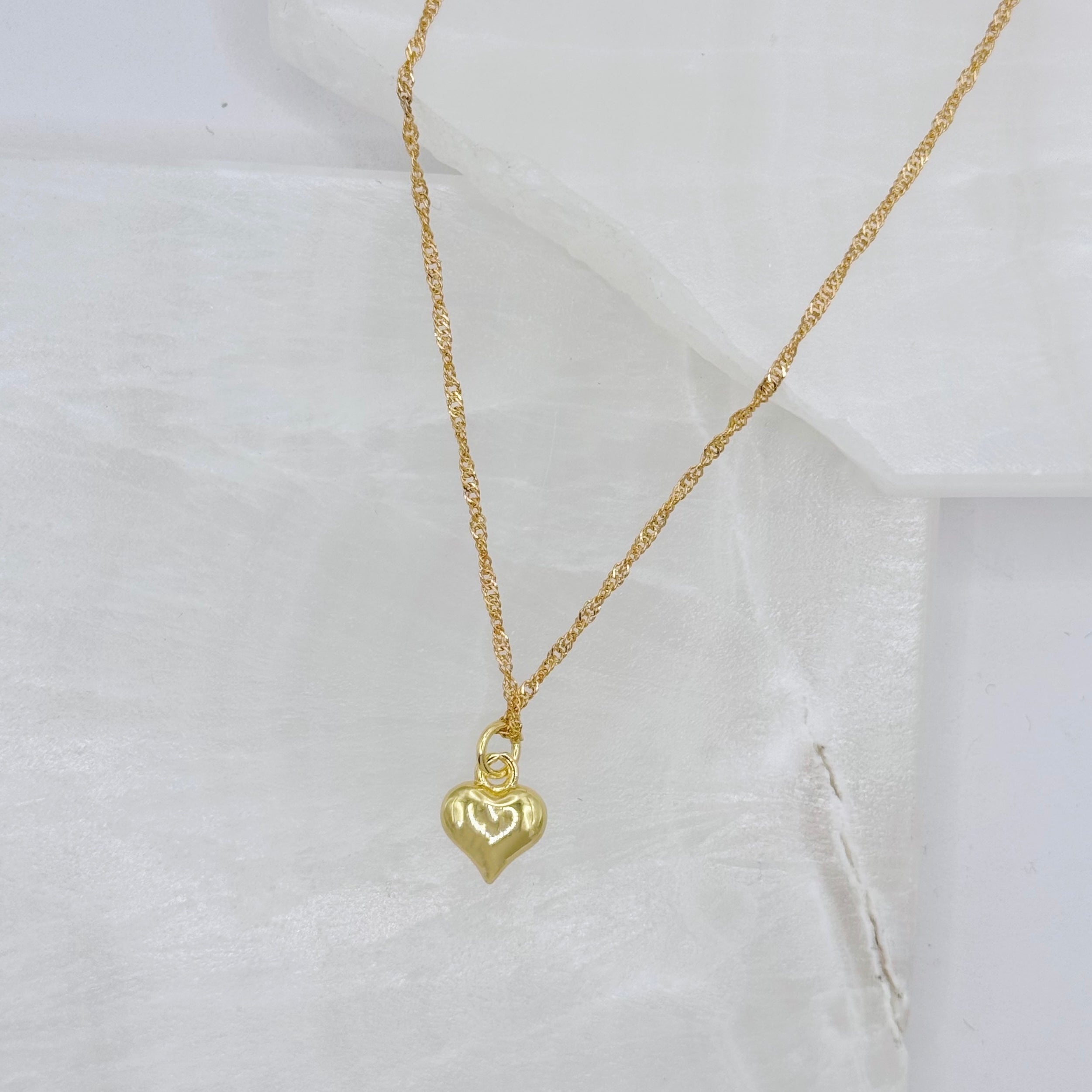 GOLD BUBBLE HEART SUPER MINI necklace