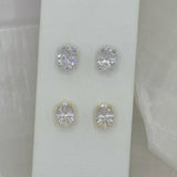 CRYSTAL OVAL STUD earrings