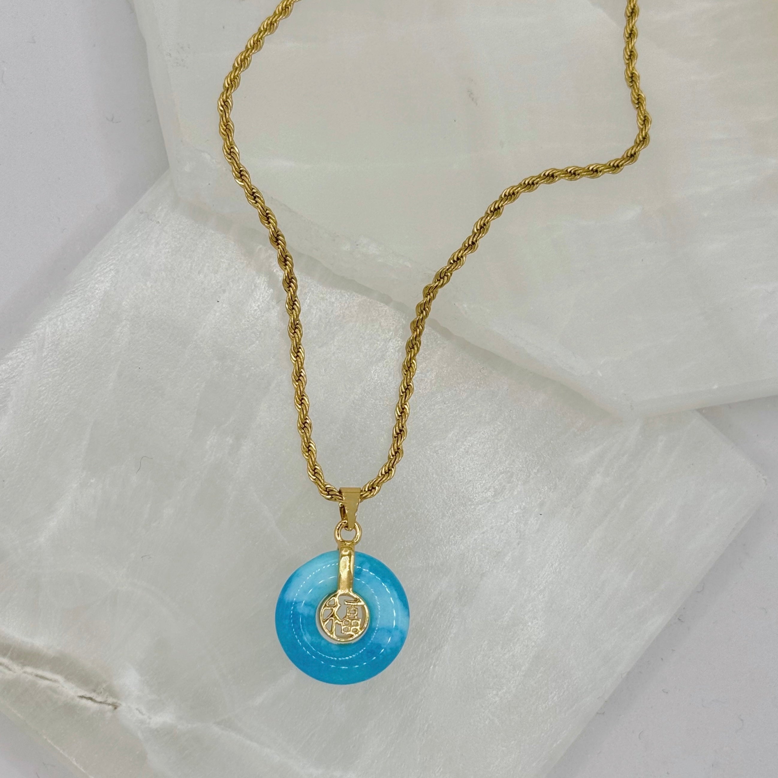 GOOD FORTUNE MINI BLUE JADE necklace