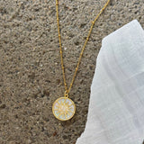 GOLDEN SUN MOTHER OF PEARL necklace