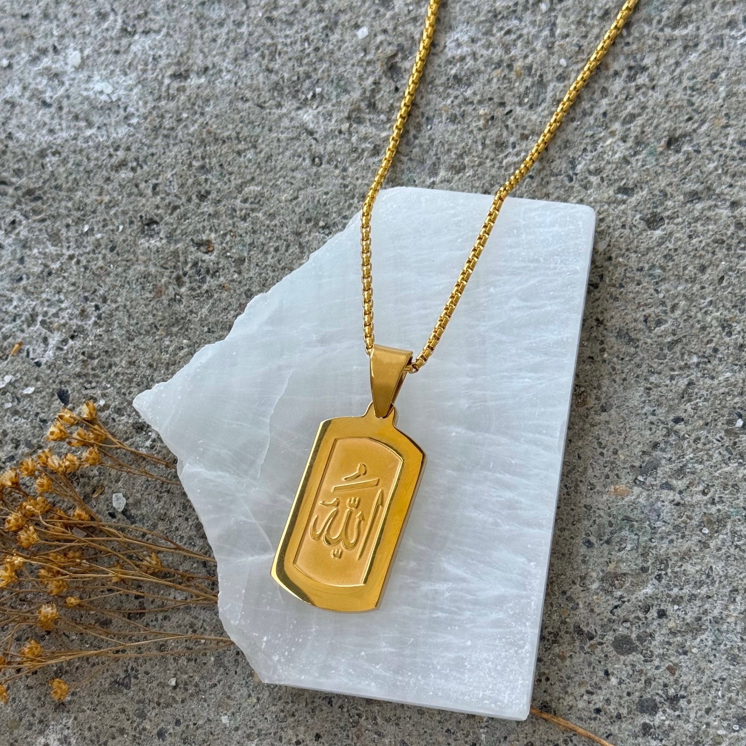 GOLD ALLAH TAG necklace