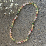 GOLD CRYSTAL MULTI COLOR FLORA CLUSTER necklace