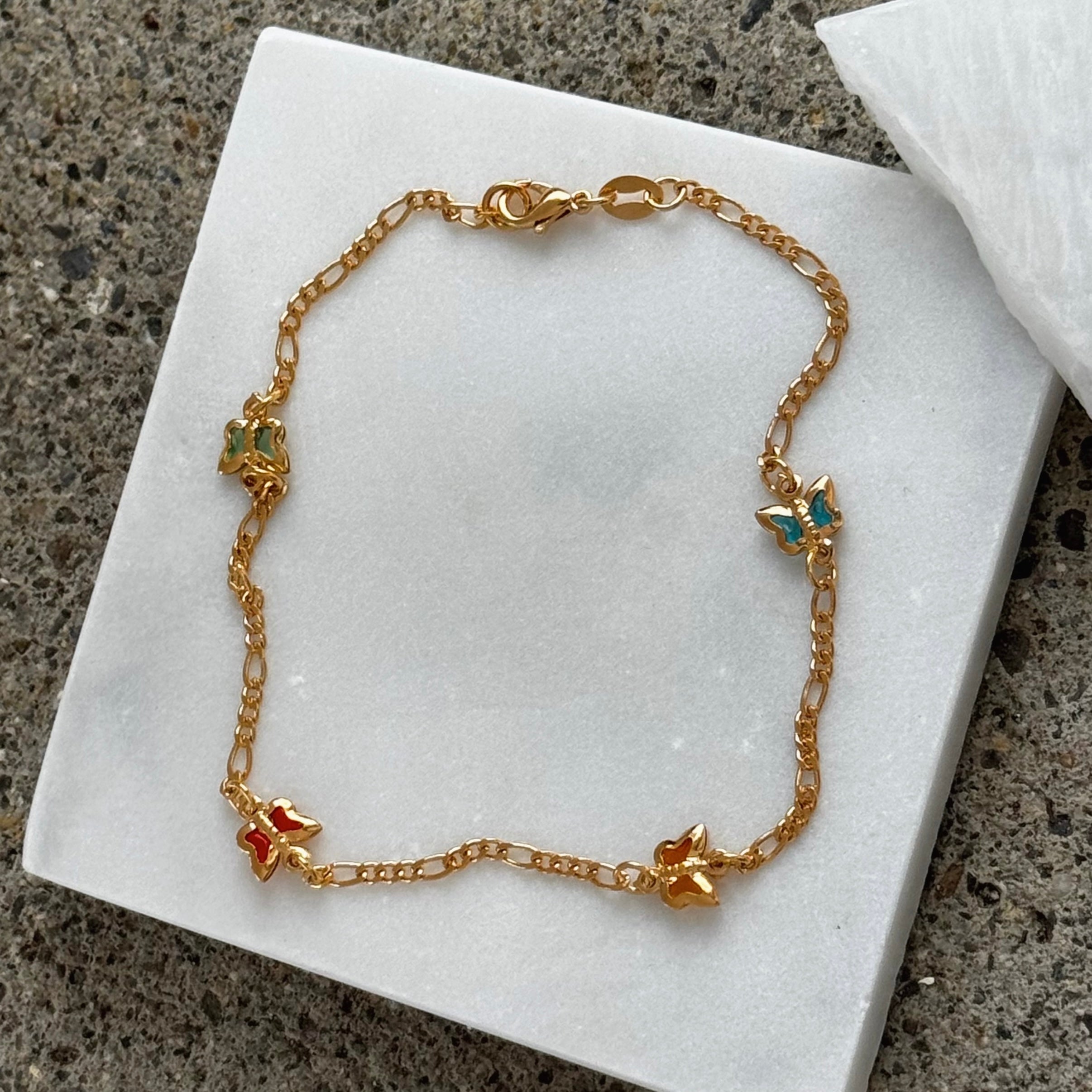 MULTICOLOR BUTTERFLY FIGARO anklet