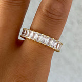GOLD CRYSTAL BAGUETTE ring