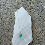 TURQUOISE ENAMEL COWRIE SEASHELL necklace
