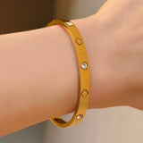 GOLD FLORA CRYSTAL bangle