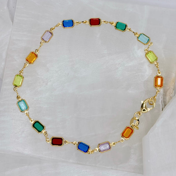 MULTI-COLOR JEWEL anklet