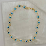WHITE EVIL EYE anklet