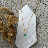 TEAL ENAMEL EYE SUPER MINI necklace