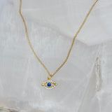 SAPPHIRE EVIL EYE SUPER MINI necklace