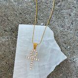 GOLD CRYSTAL ANKH MINI necklace