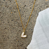 GOLD MOTHER OF PEARL HEART MINI necklace