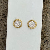 GOLD ROUND ROPE STUD earrings