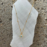 WHITE EVIL EYE SUPER MINI necklace
