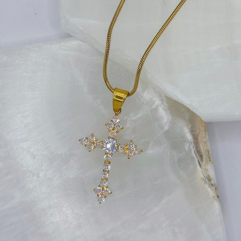 CRYSTAL ORTHODOX CROSS necklace