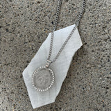 SILVER CRYSTAL ALLAH AL-MALIK MEDALLION necklace