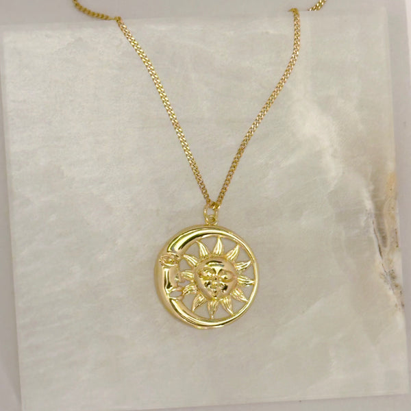 GOLDEN MOON & SUN necklace
