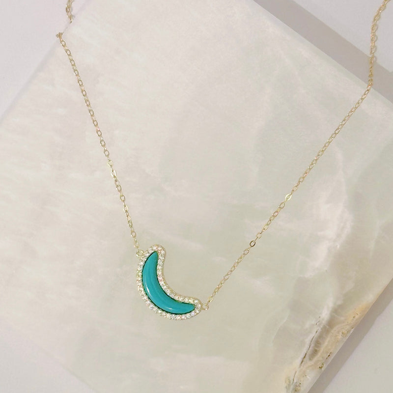 TURQUOISE CRYSTAL MOON necklace