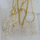 GOLD SIMPLE CRYSTAL INITIAL necklace