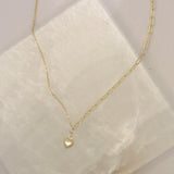 SUPER MINI BUBBLE HEART TWO CHAIN LINK necklace