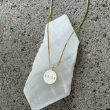 ELEVEN ELEVEN ROUND WHITE ENAMEL necklace