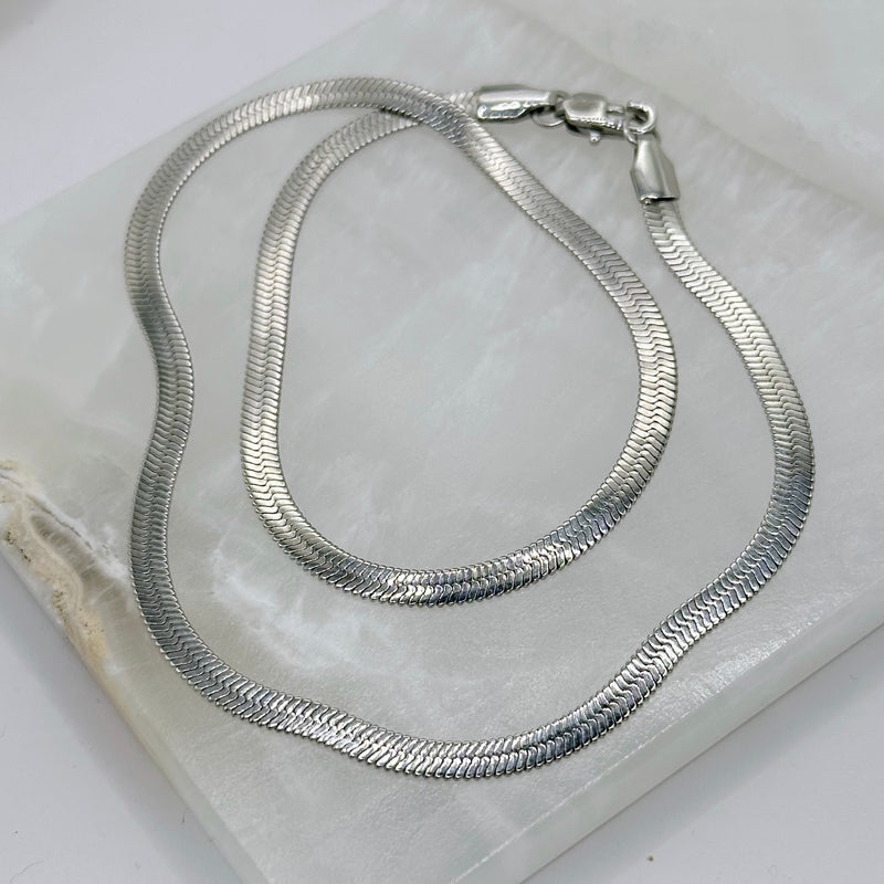 4MM STEEL HERRINGBONE necklace