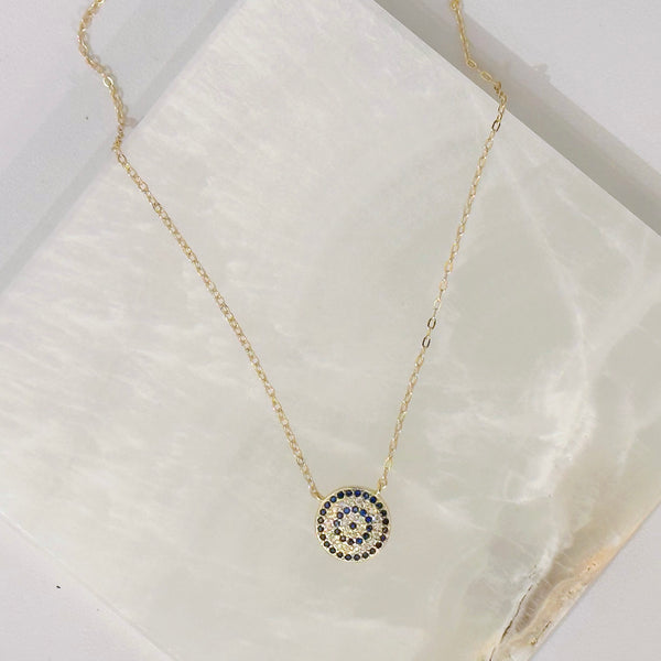 CRYSTAL DOUBLE EVIL EYE necklace