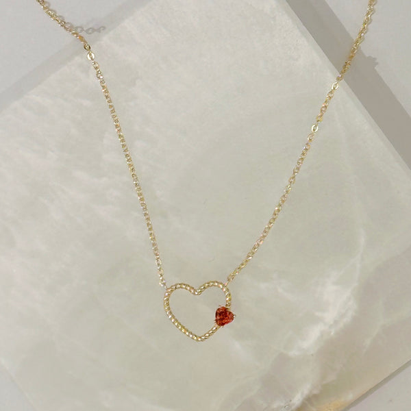 TWISTED HEART RUBY necklace