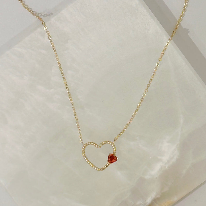 TWISTED HEART RUBY necklace