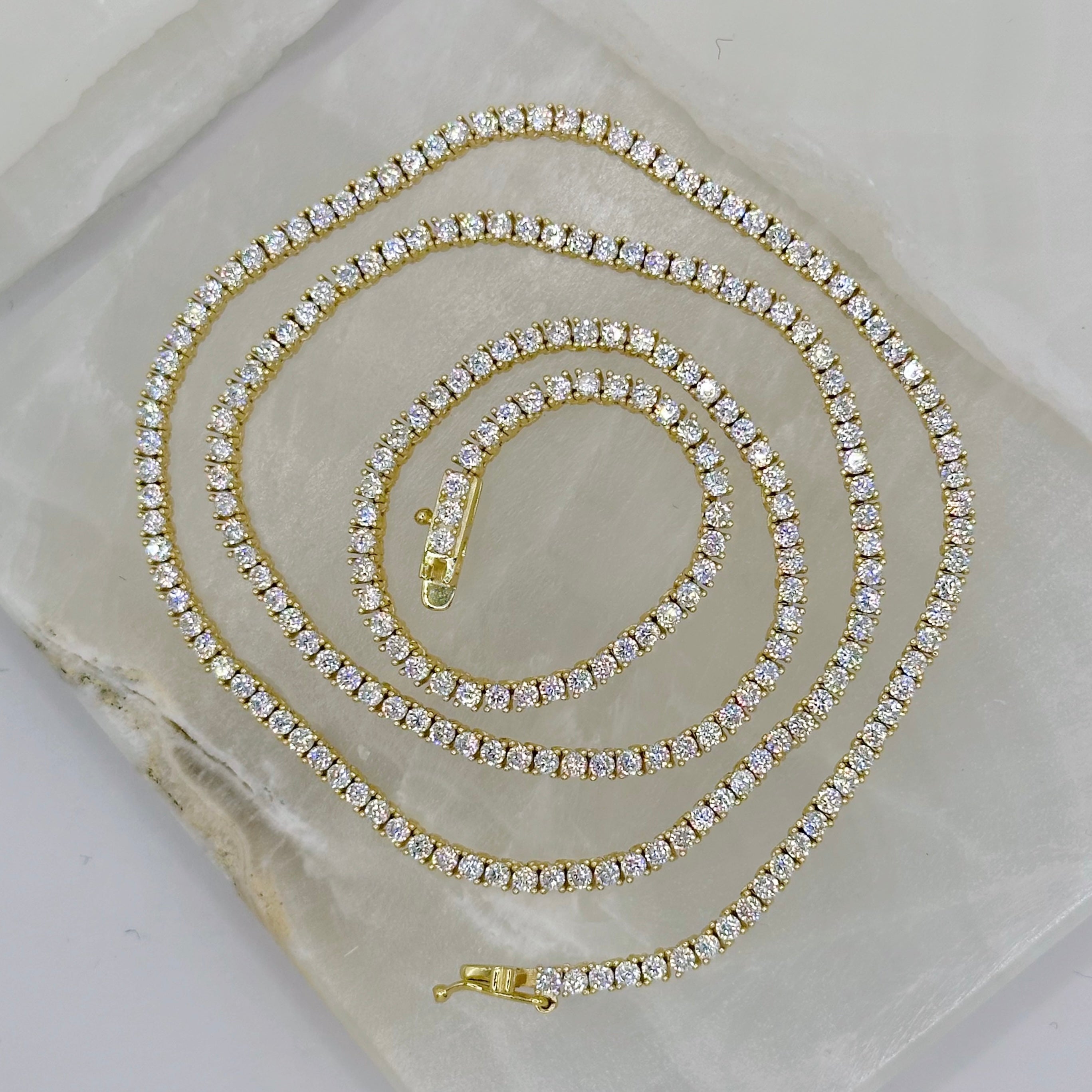 2MM GOLD STERLING TENNIS necklace