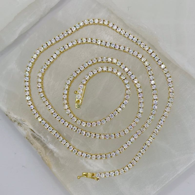 2MM GOLD TENNIS necklace