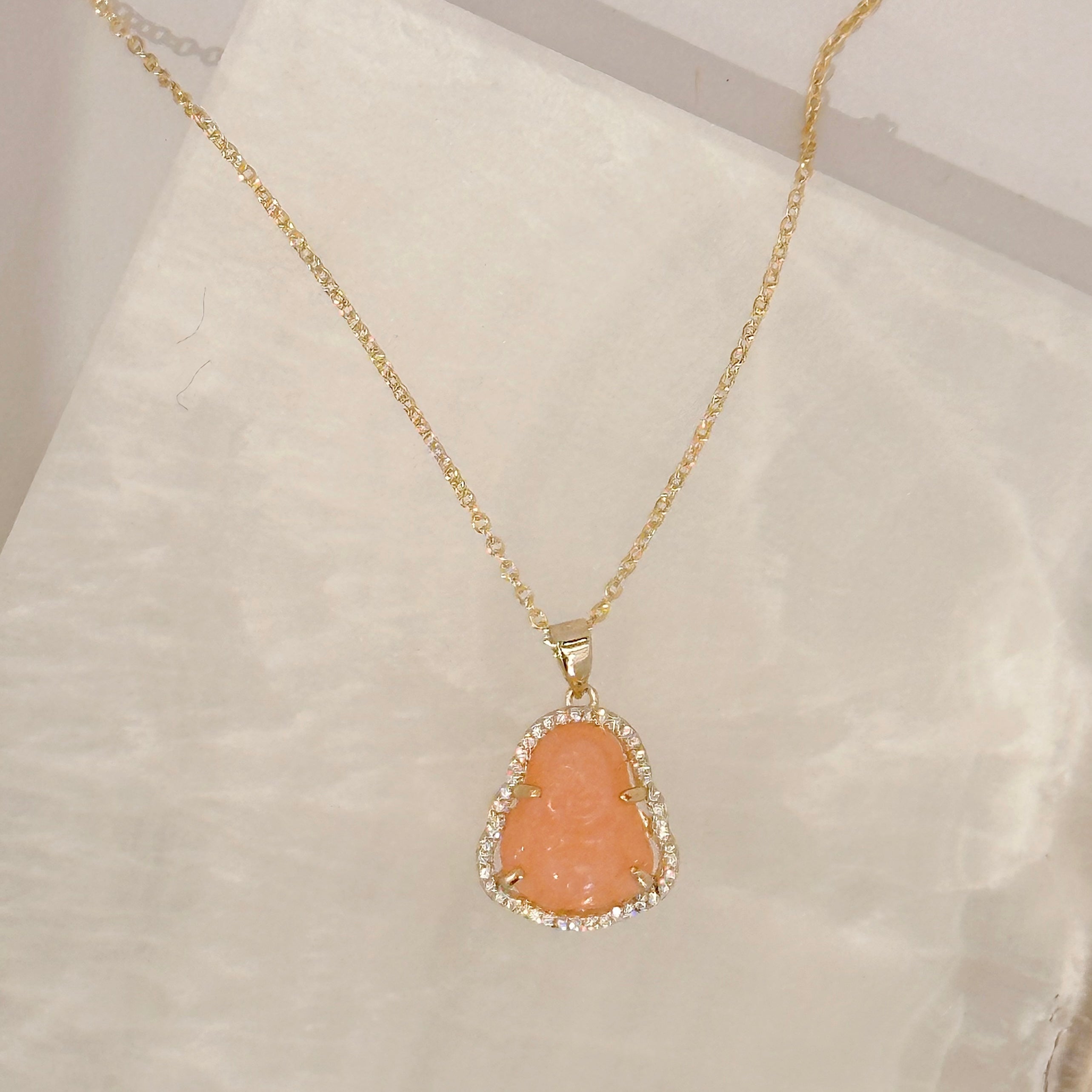 PEACH BUDDHA SUPER MINI necklace