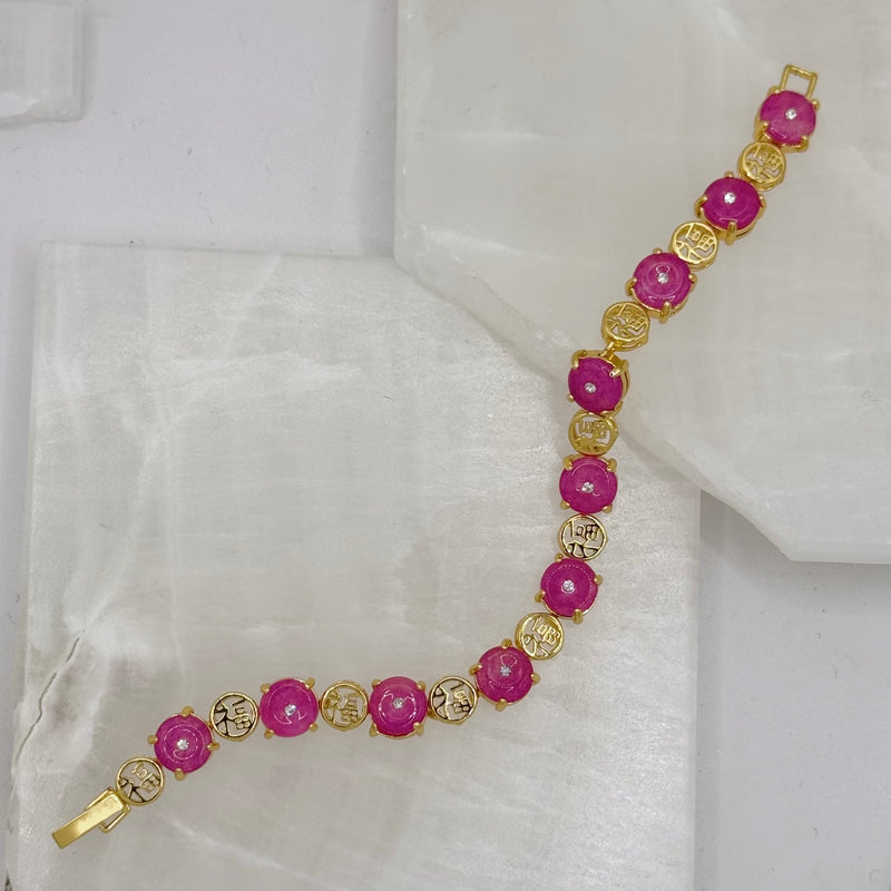GOOD FORTUNE FUCHSIA JADE bracelet