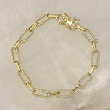 GOLD CRYSTAL CHAIN LINK bracelet
