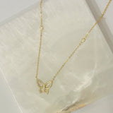 GOLD CRYSTAL REBIRTH BUTTERFLY necklace